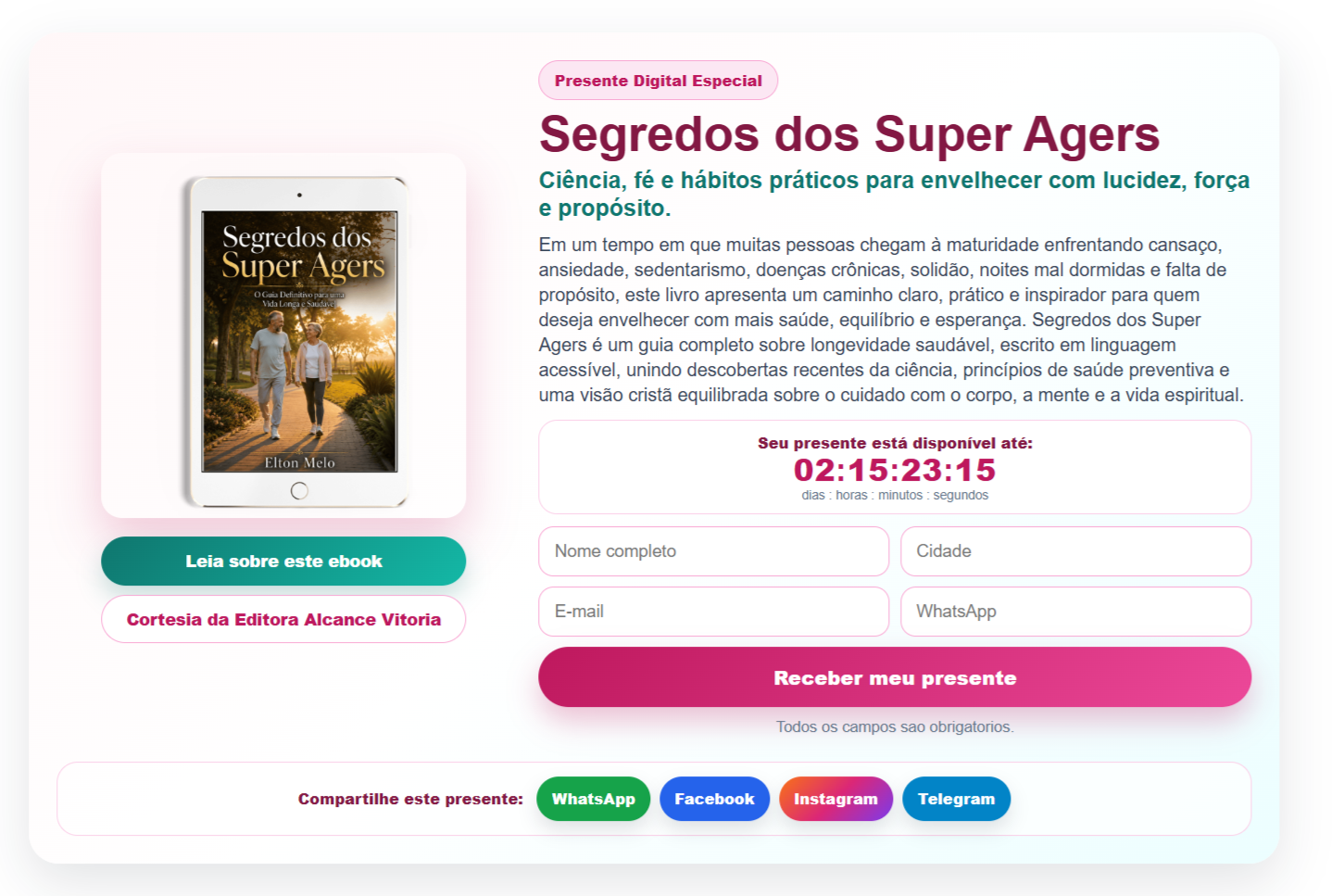Livro digital conectado a páginas de igrejas por meio de código HTML